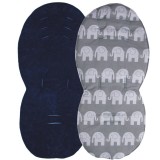 Seat Liner to fit iCandy Peach Pushchairs - Navy / Grey Elephant